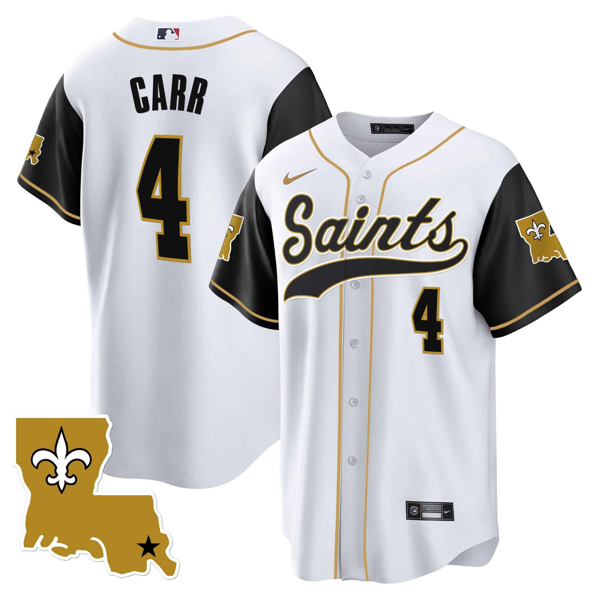 Men New Orleans Saints 4 Carr White 2024 Nike 1987 Legacy Cool Base NFL Jersey style 2